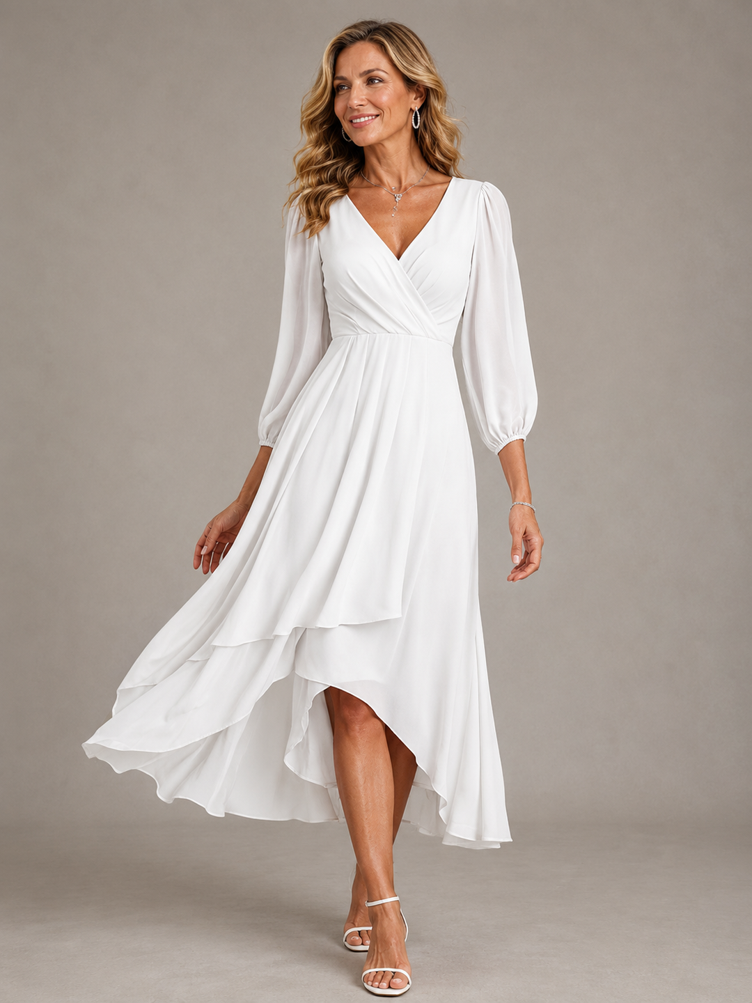 Agnès | Robe longue élégante à col V femme