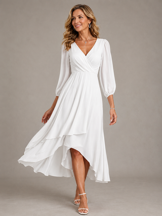 Agnès | Robe longue élégante à col V femme