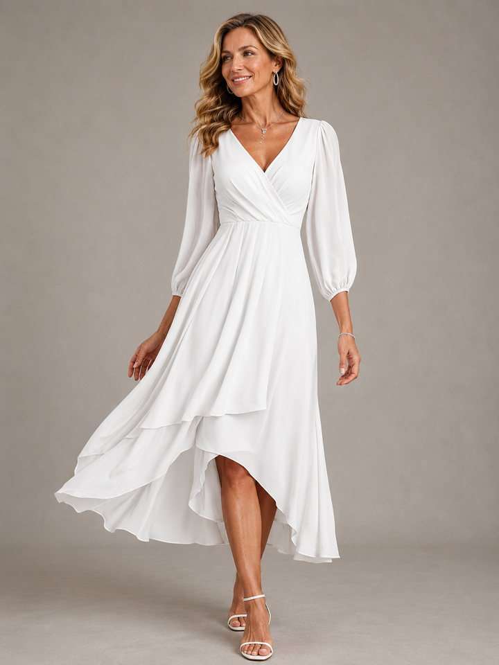 Agnès | Robe longue élégante à col V femme