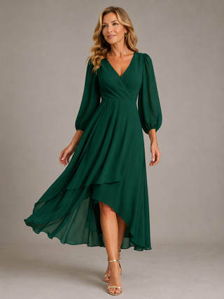 Agnès | Robe longue élégante à col V femme