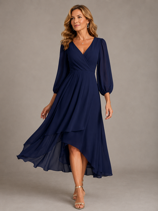 Agnès | Robe longue élégante à col V femme