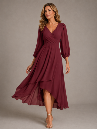 Agnès | Robe longue élégante à col V femme