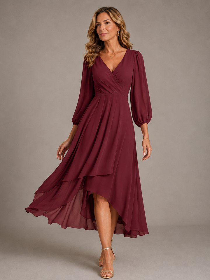 Agnès | Robe longue élégante à col V femme