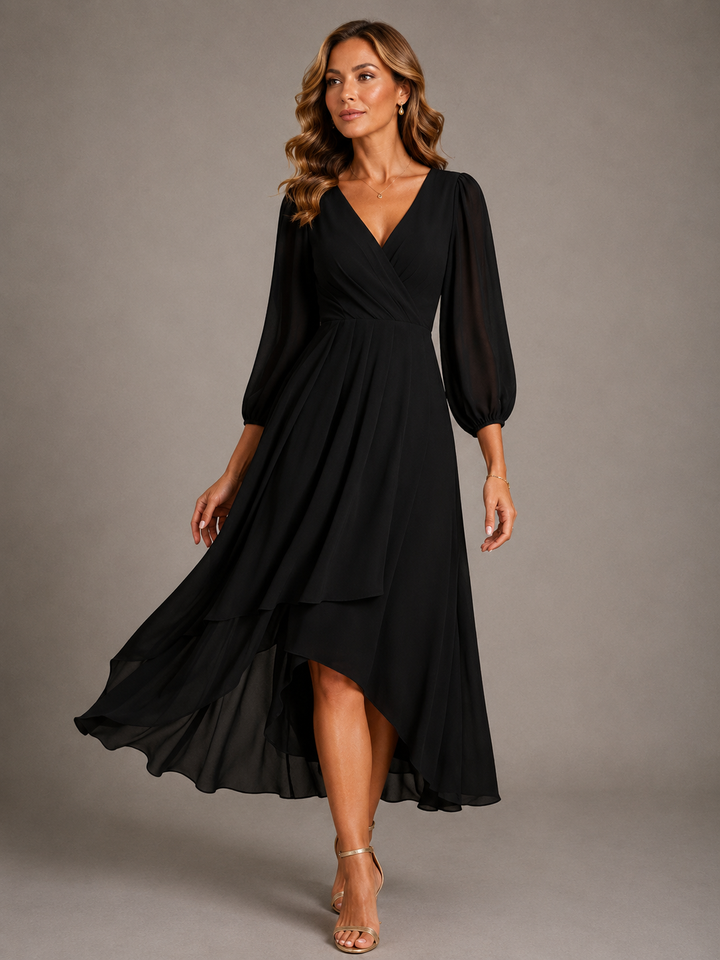 Agnès | Robe longue élégante à col V femme