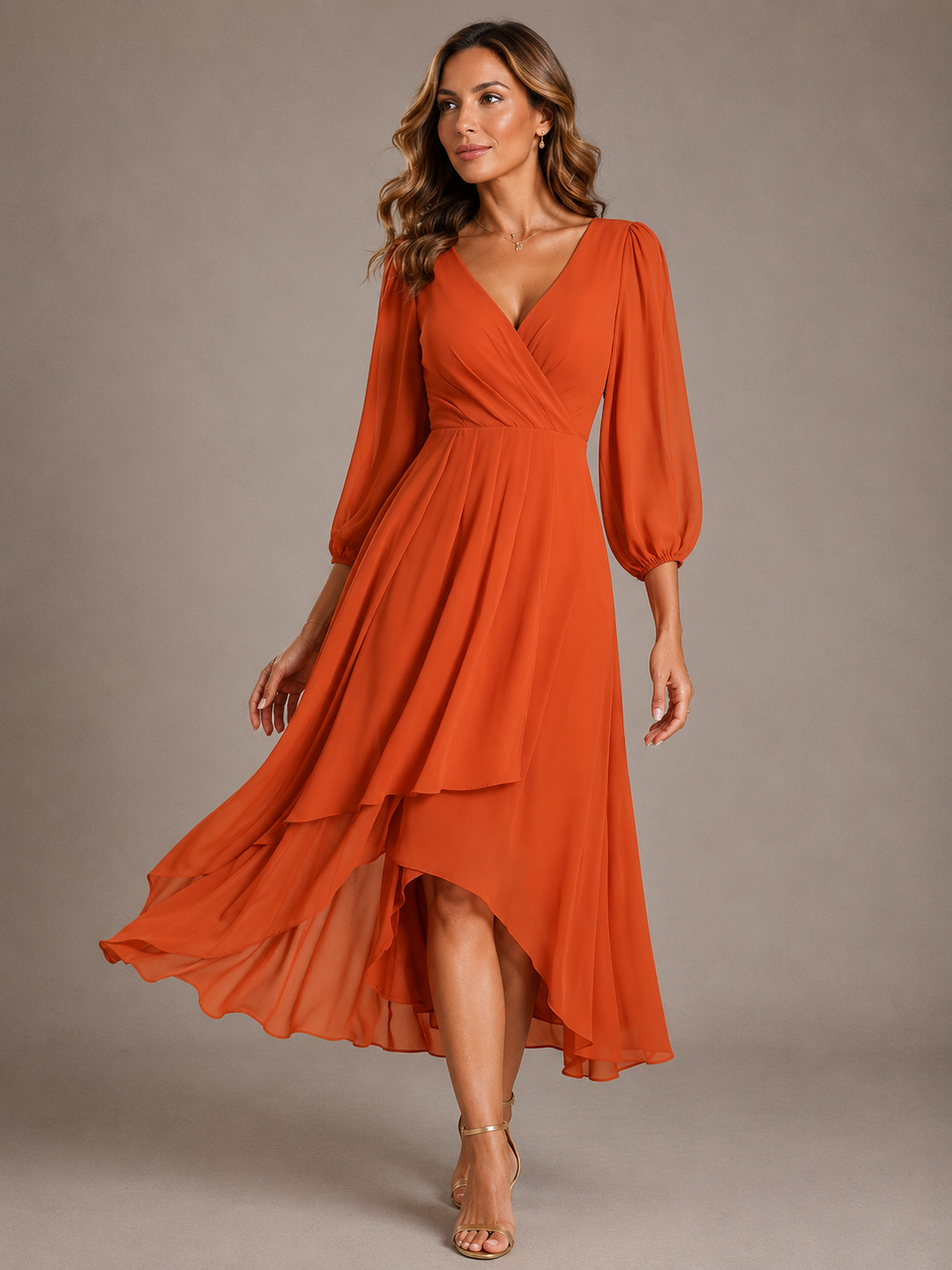 Agnès | Robe longue élégante à col V femme