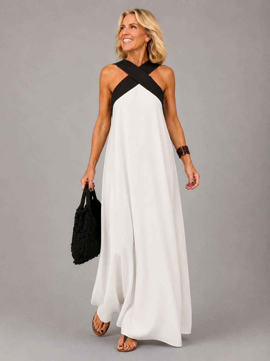 Marianne | Robe maxi élégance croisée femme