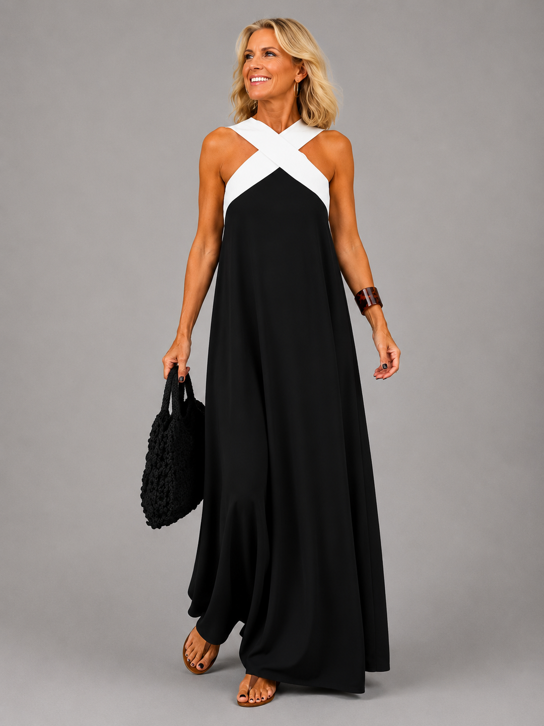Marianne | Robe maxi élégance croisée femme
