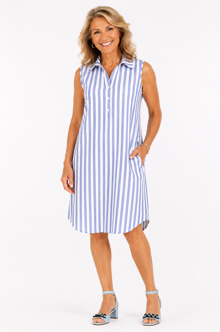 Merel — Robe chemise femme à rayures