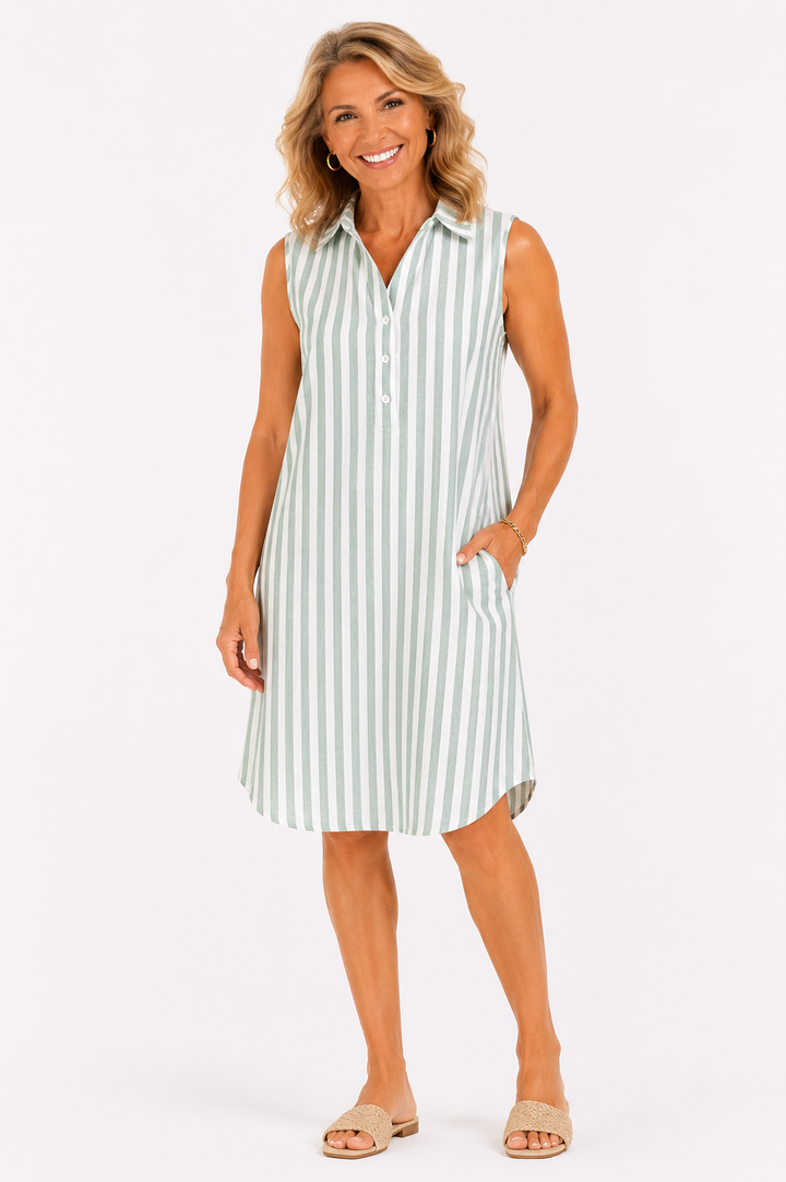 Merel — Robe chemise femme à rayures