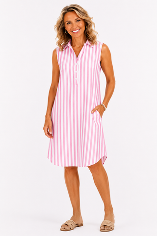 Merel — Robe chemise femme à rayures
