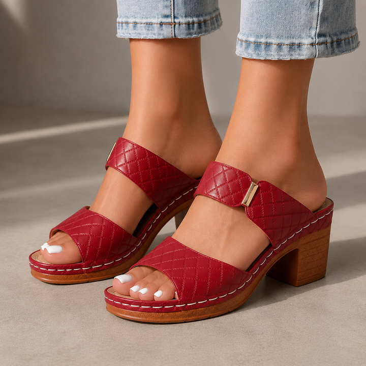 Antonella — Escarpins matelassés femme en cuir
