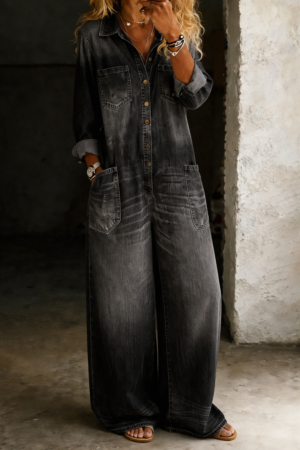 Lena™ – La combinaison en denim qui vous suit partout