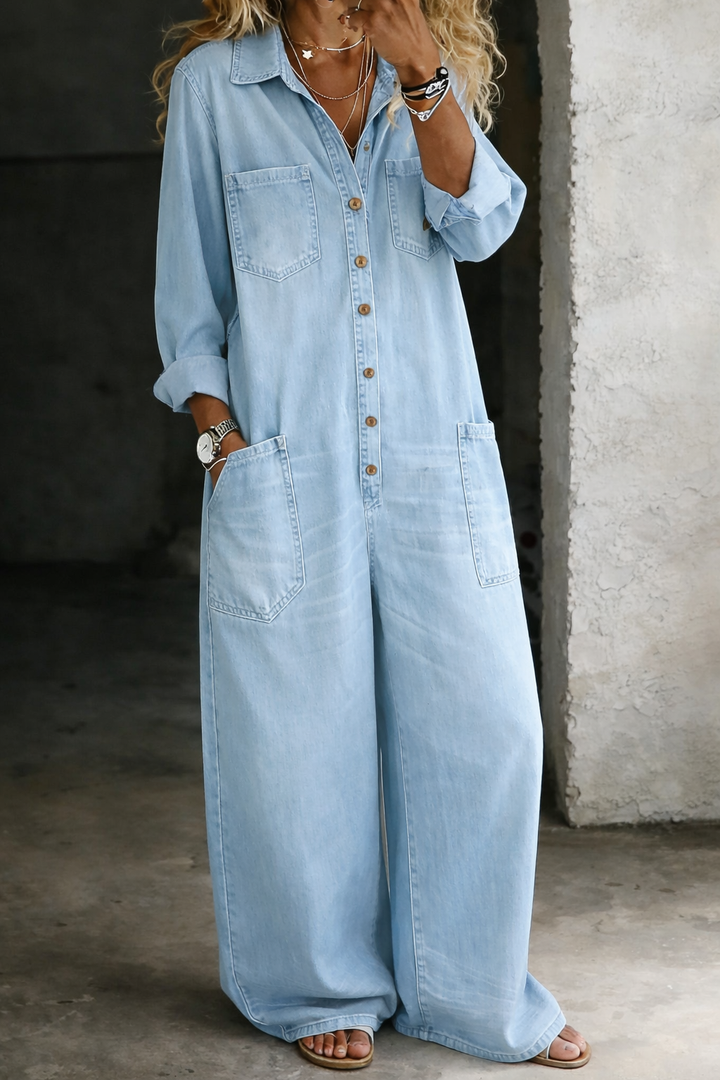 Lena™ – La combinaison en denim qui vous suit partout