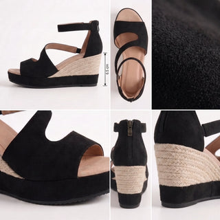 Monica — Sandales compensées femme en corde