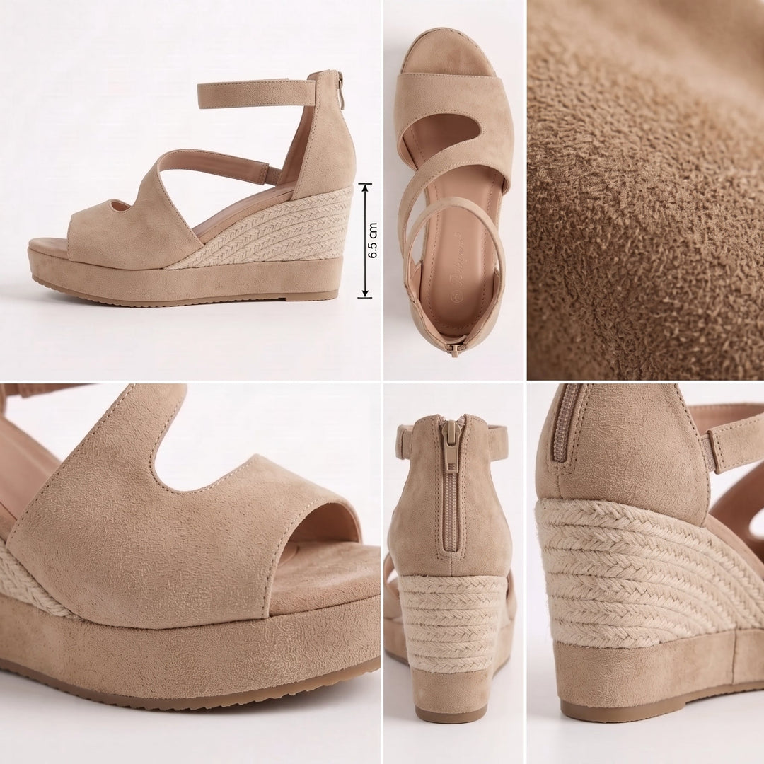 Monica — Sandales compensées femme en corde