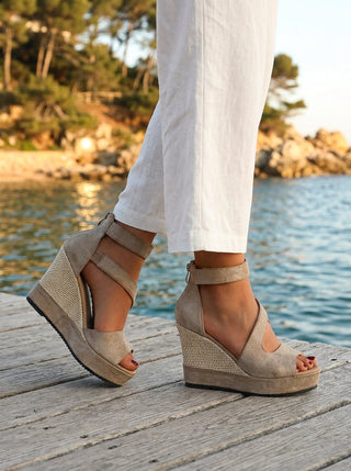 Monica — Sandales compensées femme en corde
