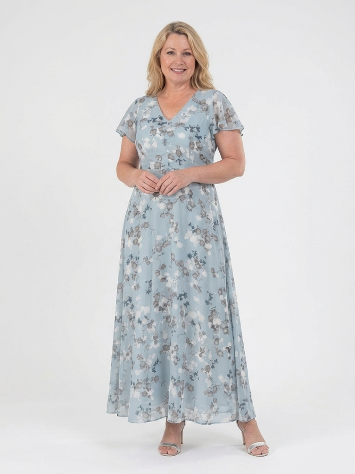 Élisabeth | Robe maxi en chiffon floral femme
