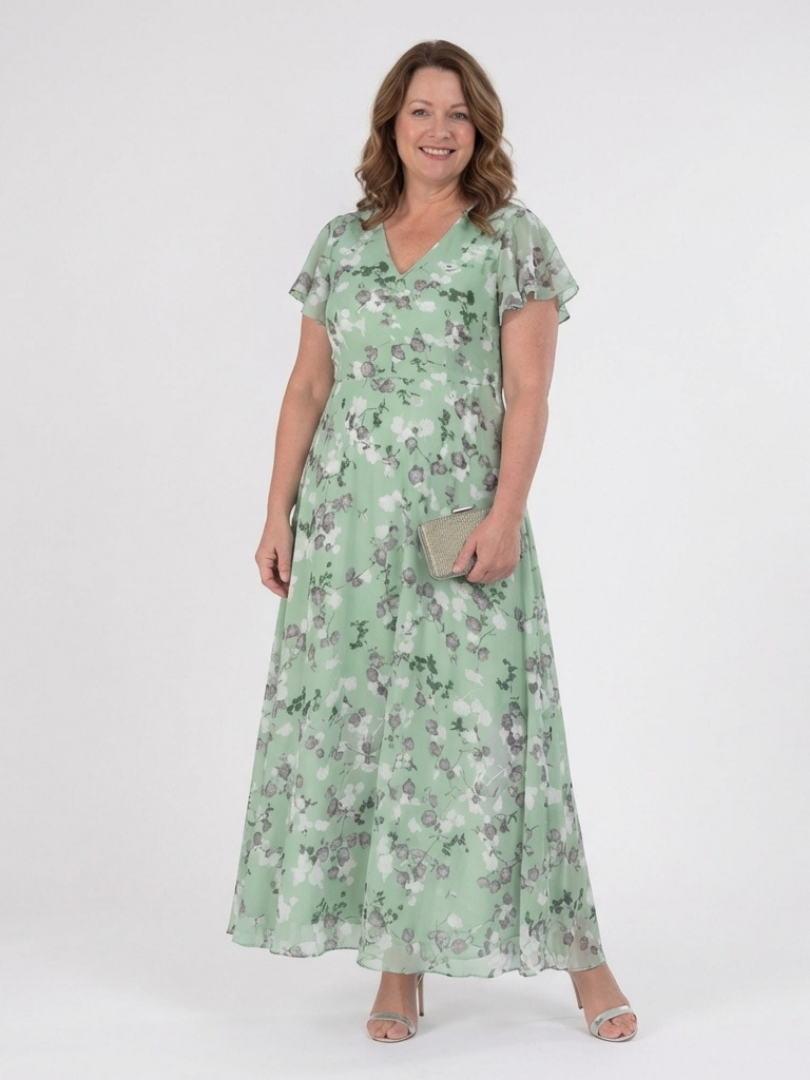 Élisabeth | Robe maxi en chiffon floral femme
