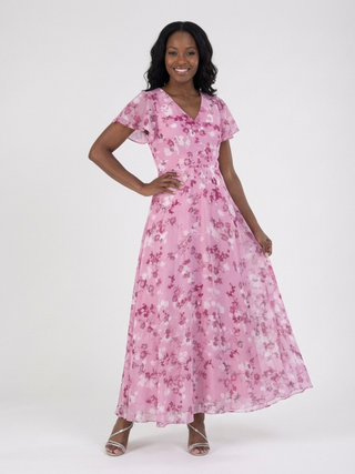 Élisabeth | Robe maxi en chiffon floral femme