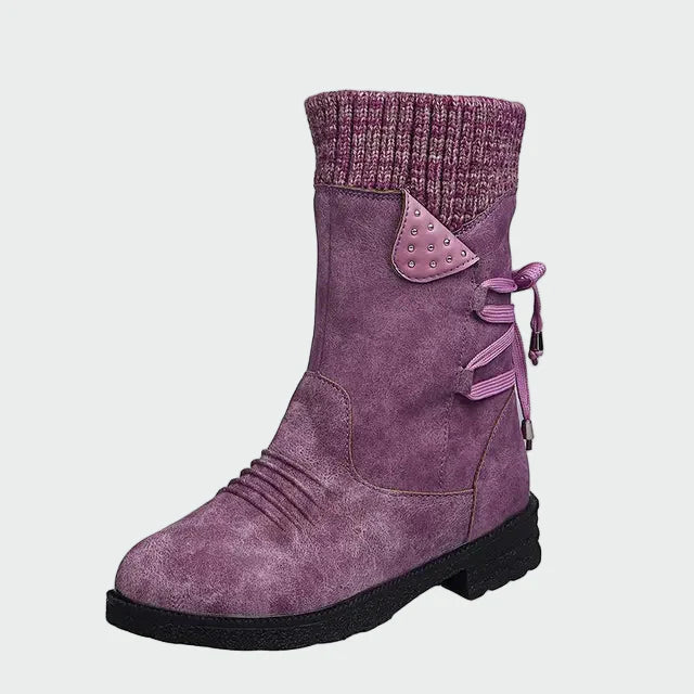 Maëlle | Bottines hiver tricot & suédé femme