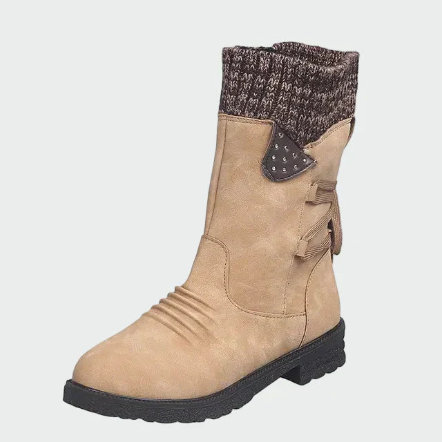 Maëlle | Bottines hiver tricot & suédé femme