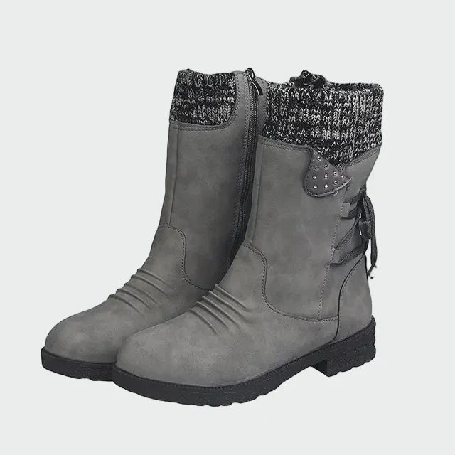 Maëlle | Bottines hiver tricot & suédé femme