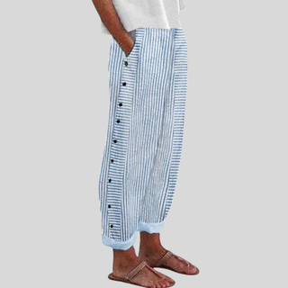 Rosalie | Pantalon rayé bohème femme boutonné