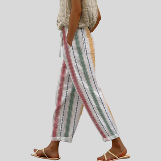 Léonie | Pantalon rayé femme estival