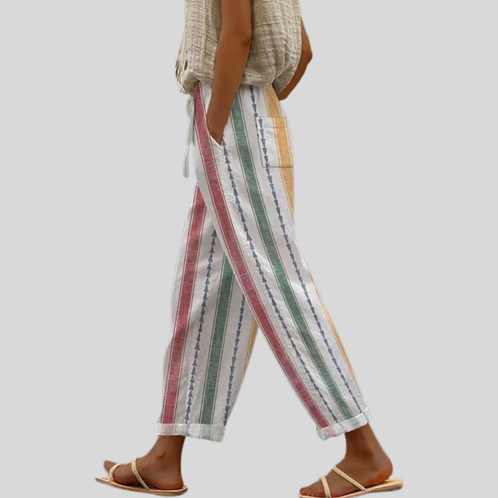Léonie | Pantalon rayé femme estival