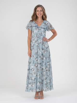 Ismérie – Robe longue fleurie en chiffon