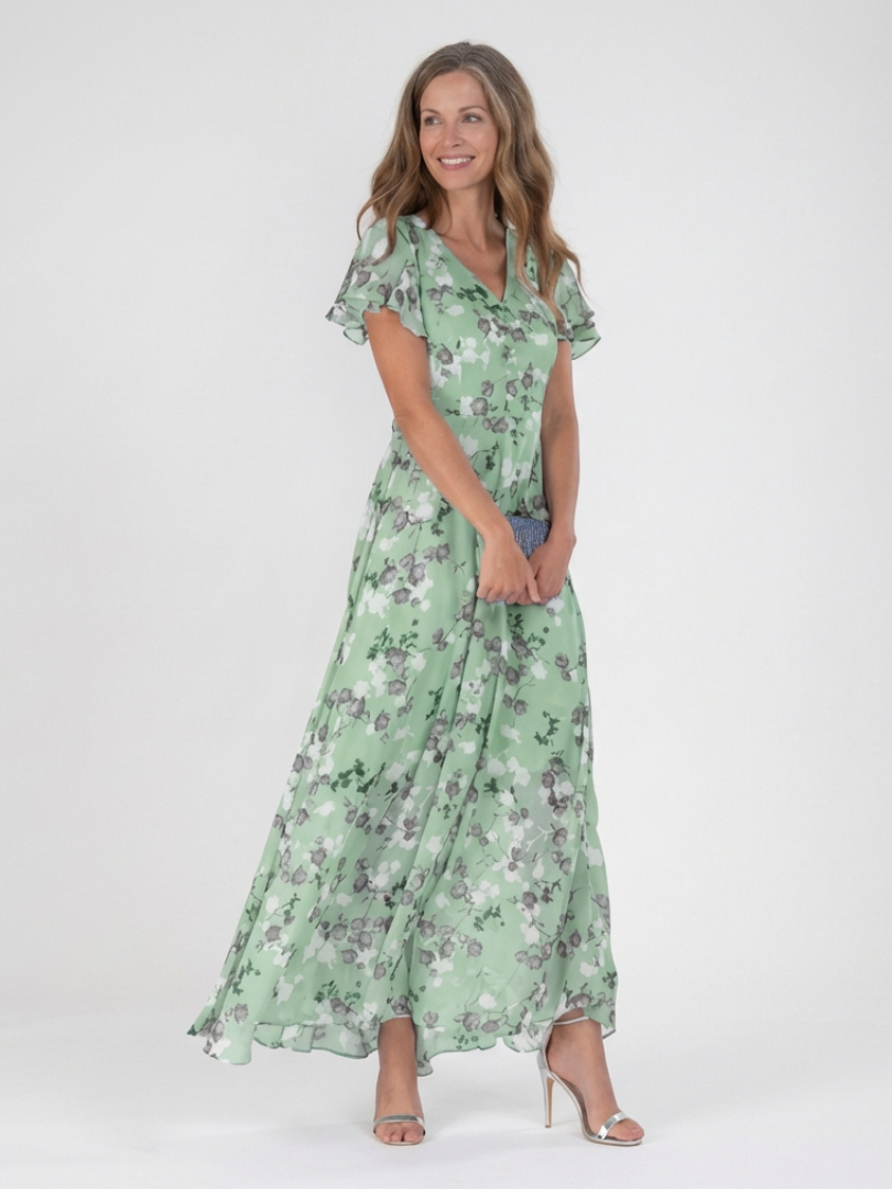 Élisabeth | Robe maxi en chiffon floral femme