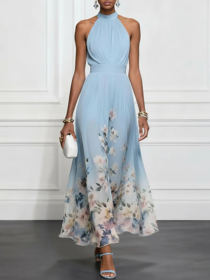Robe maxi femme Kezia™ — élégance florale et coupe trapèze