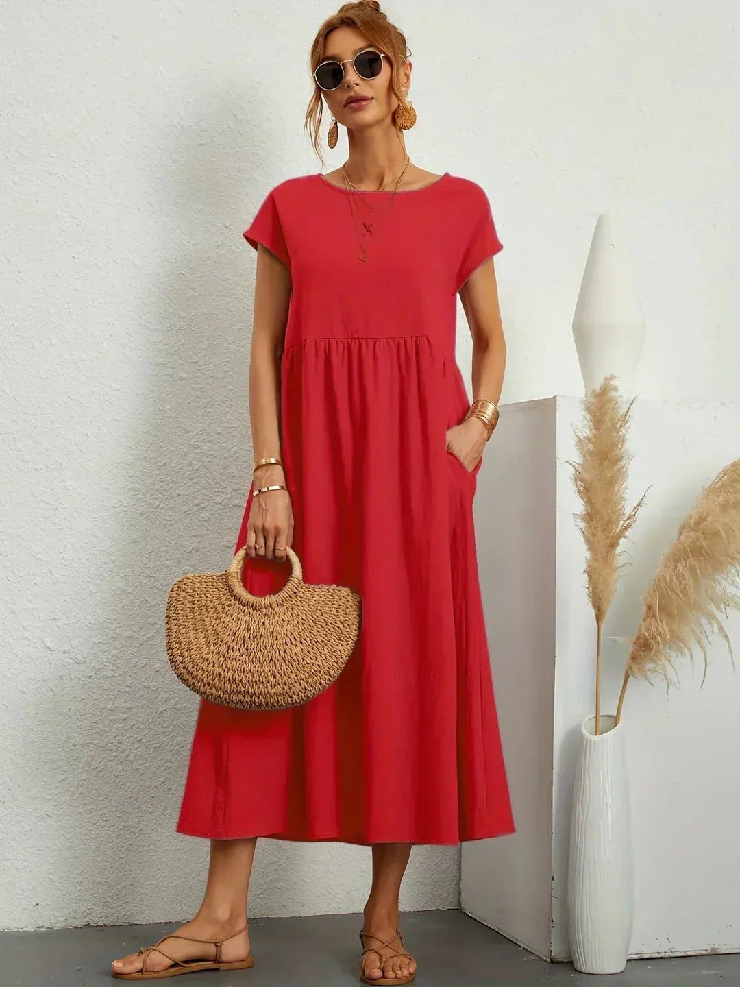 Gabrielle | Robe midi fluide femme