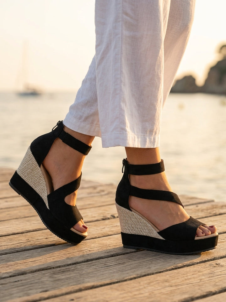 Monica — Sandales compensées femme en corde