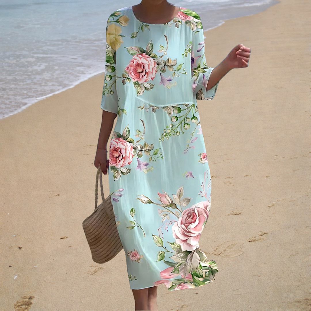 Camille | Robe Midi Fleurie Femme