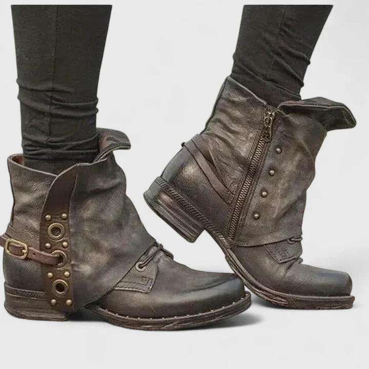 Éléna | Bottines vintage rivetées femme