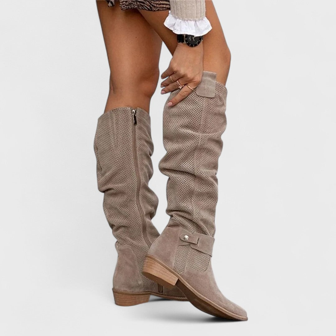 Sophie | Bottes hautes suédées élégantes femme