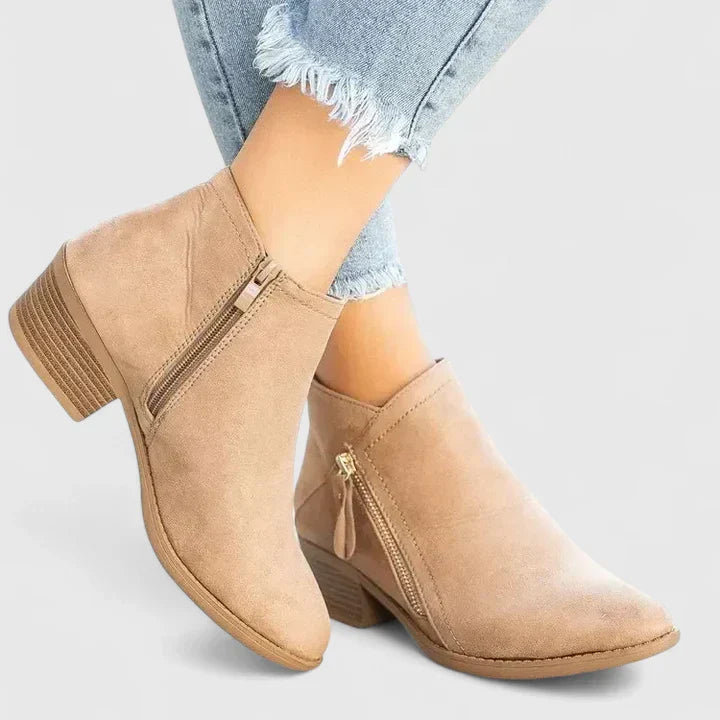 Héloïse | Bottines suédées zip élégant femme