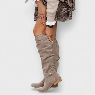 Sophie | Bottes hautes suédées élégantes femme