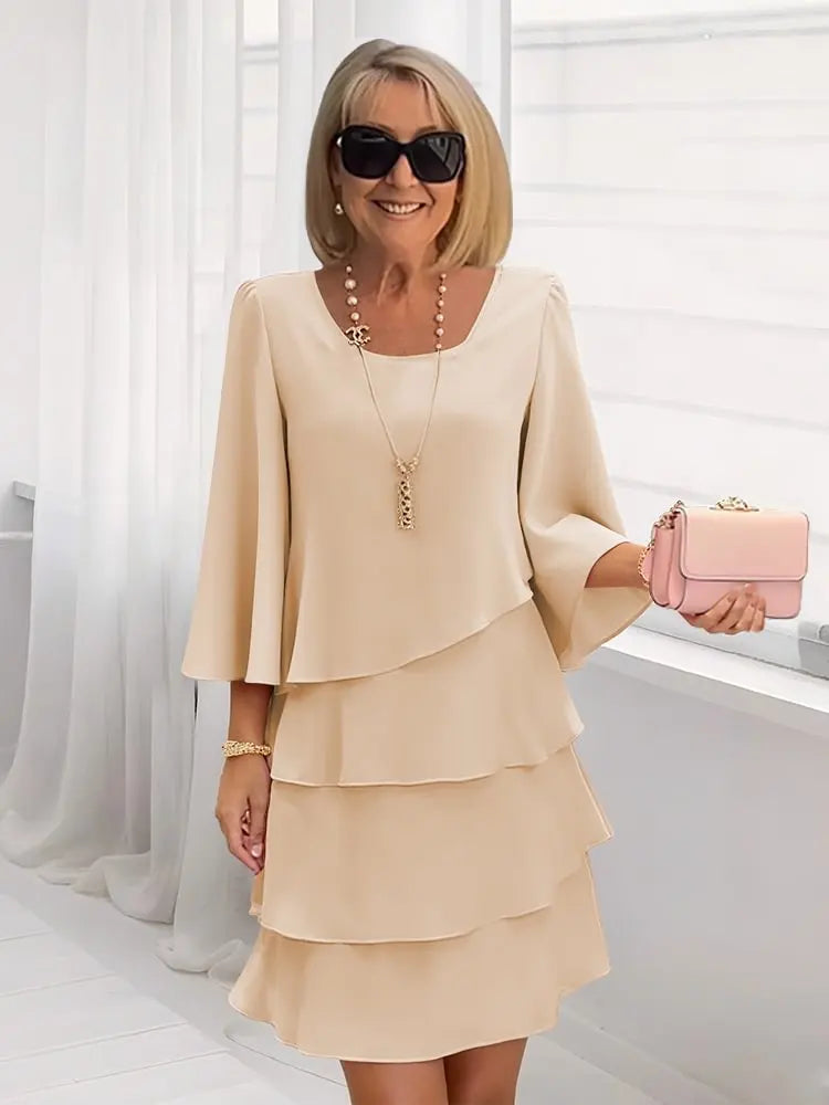 Élise – Robe midi fluide élégante femme