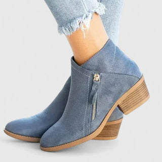 Héloïse | Bottines suédées zip élégant femme