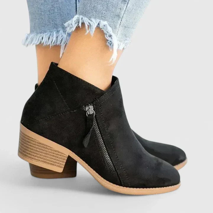 Héloïse | Bottines suédées zip élégant femme