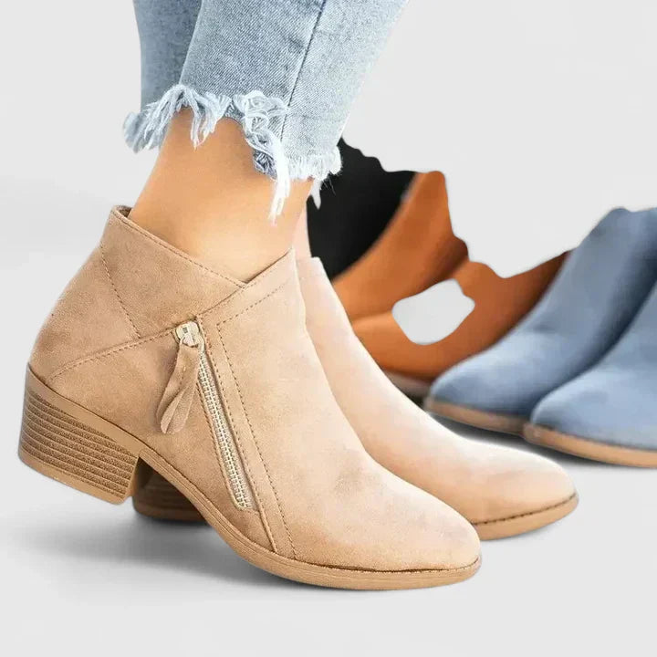 Héloïse | Bottines suédées zip élégant femme