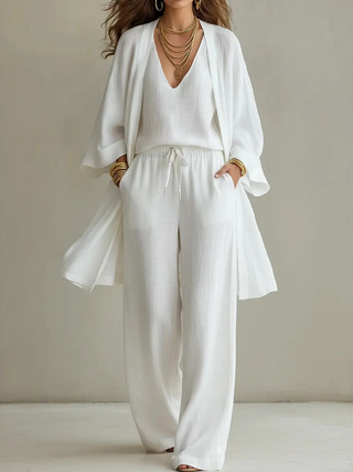 Renée | Ensemble Trois Pièces Lin-Coton Femme