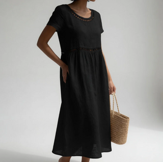 Livia — Robe longue femme brodée élégante