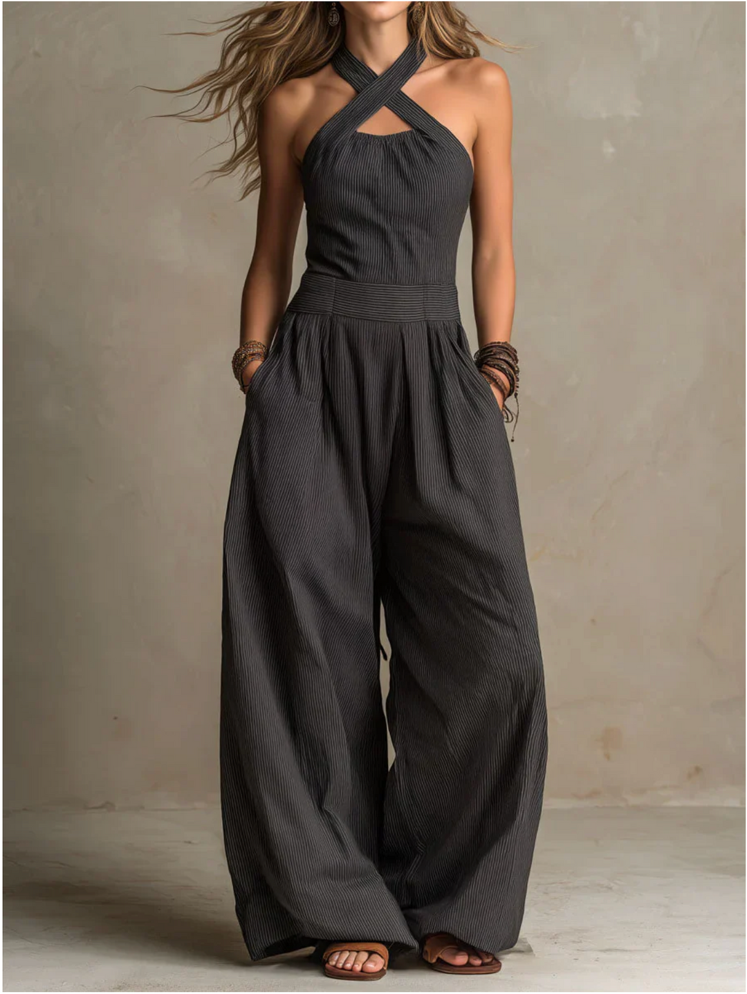 Bianca — Combinaison femme en lin et coton