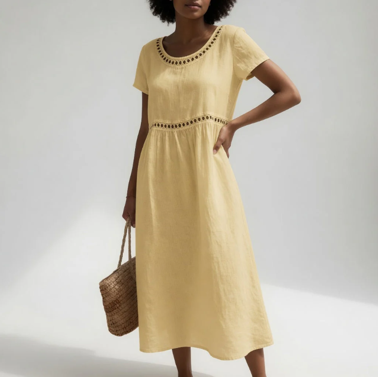 Livia — Robe longue femme brodée élégante