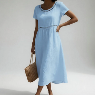 Livia — Robe longue femme brodée élégante
