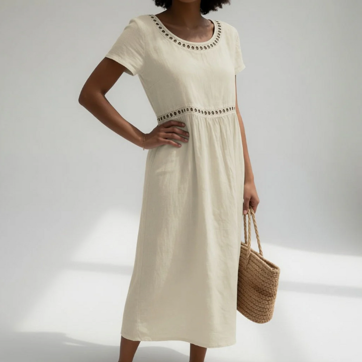 Livia — Robe longue femme brodée élégante