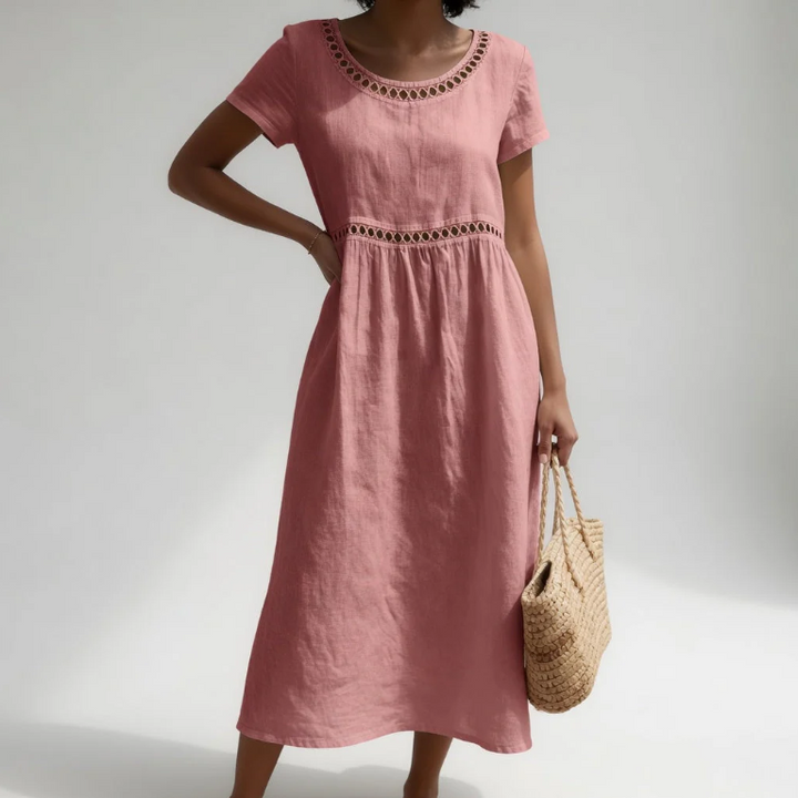 Livia — Robe longue femme brodée élégante